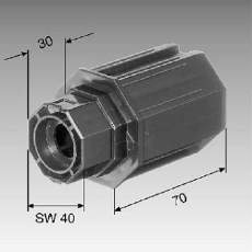 Walzenkapsel fr Stahlwelle 60, mit Aufnahme fr Aufsteck-Gurtscheibe SW 40
